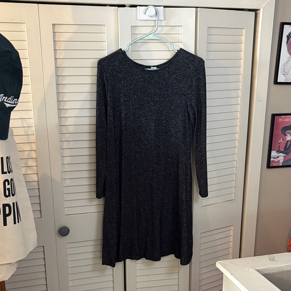 Old Navy Shimmering Black Long Sleeve Dress